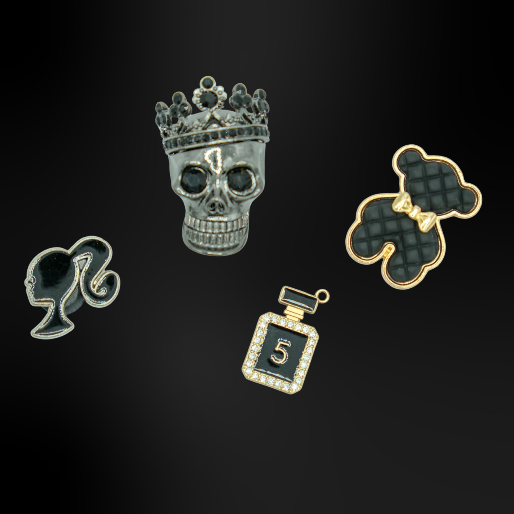 Schwarze MetallCharms für Clogs