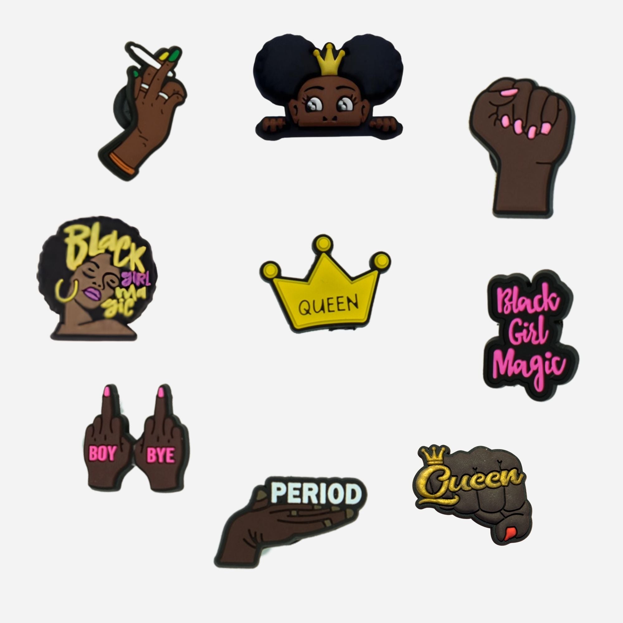 Charms für Clogs – Black Power Girl