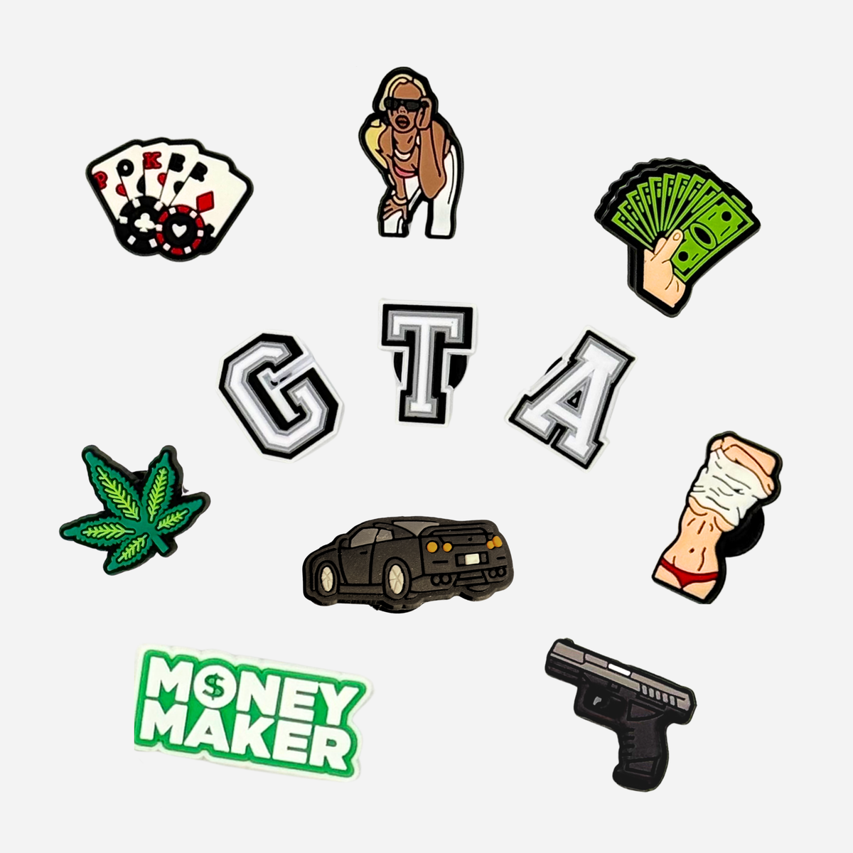 10er-Packung Pins für Clogs - GTA