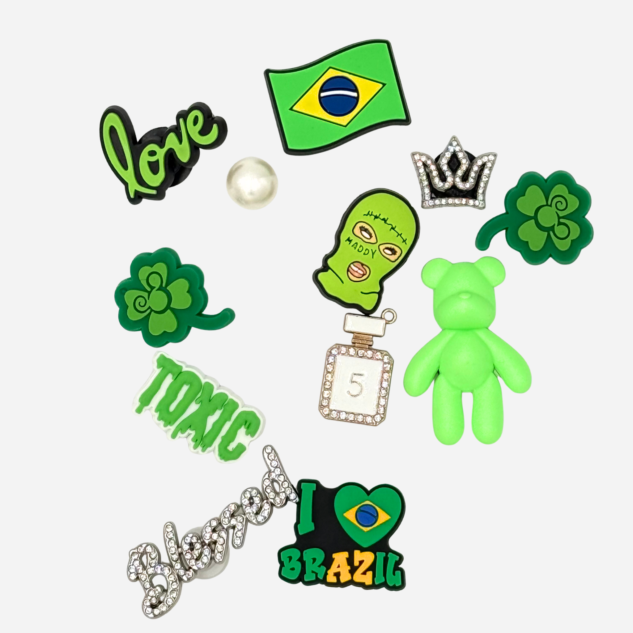 11er-Packung Stollennadeln für Clogs – Glänzendes Brasilien