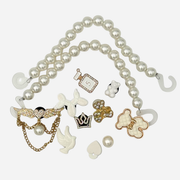 12er-Packung StollenCharms für Clogs – Glänzend Weiß