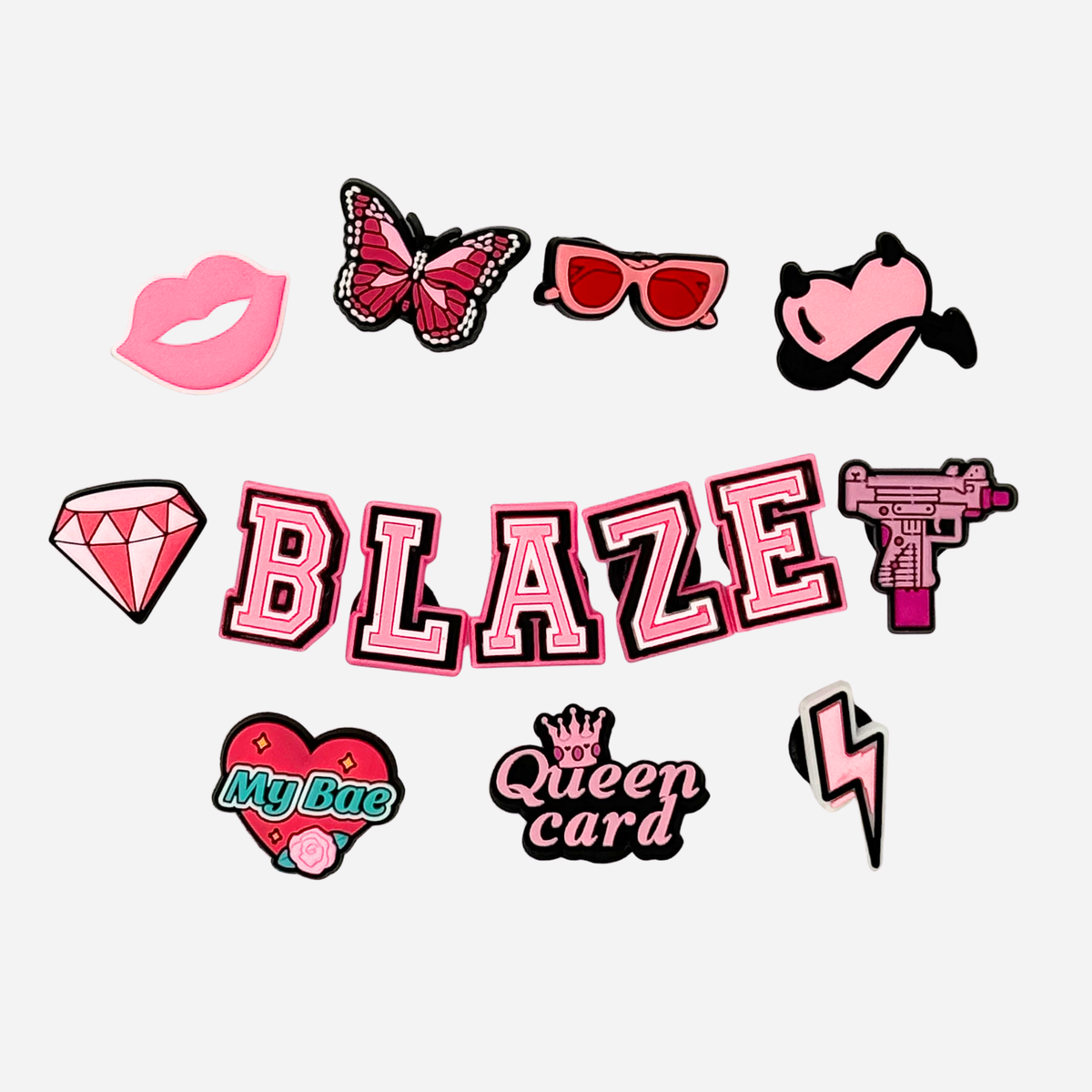 14er-Pack Charms für Clogs – Blaze Girly