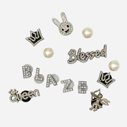 14er-Packung StollenCharms für Clogs – Silber