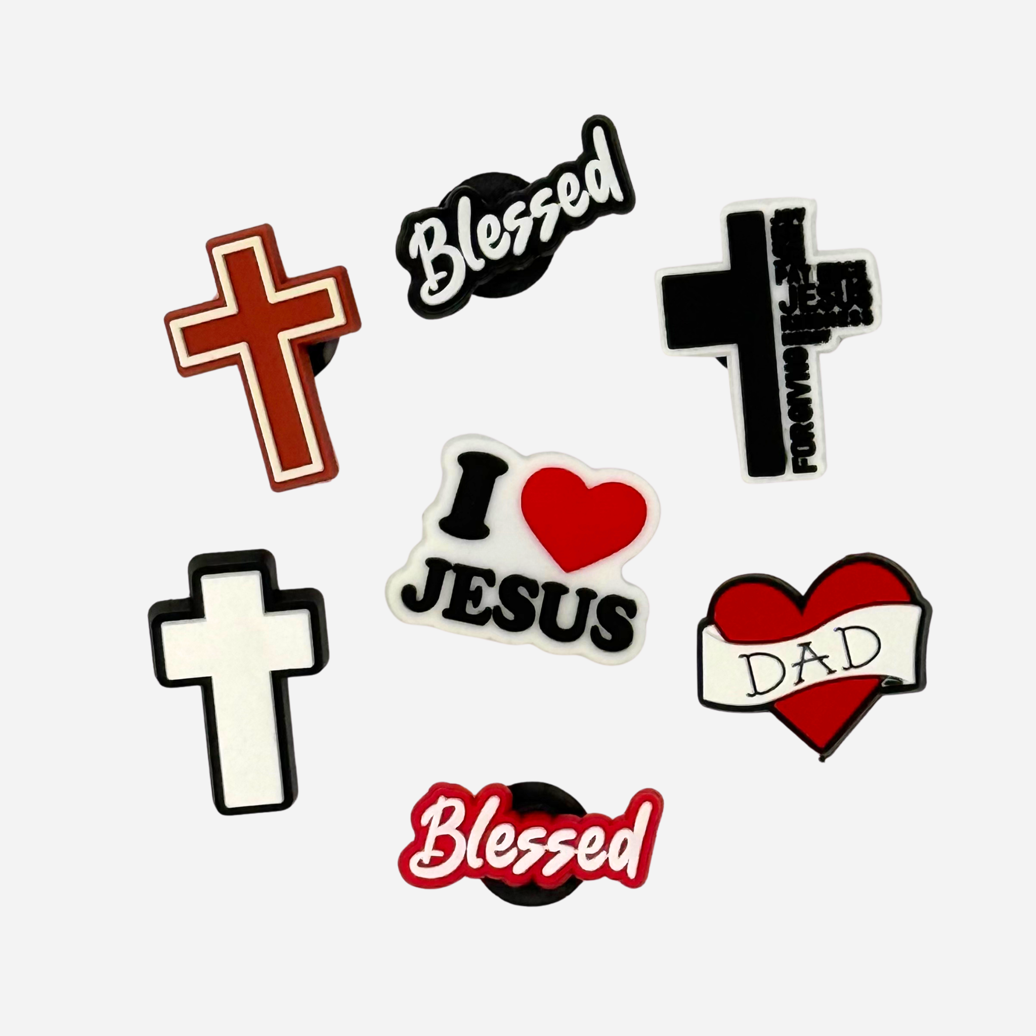 7er-Packung christlicher Clog-Charms