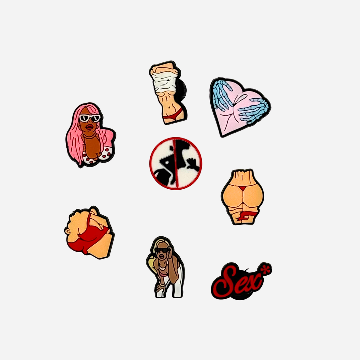 8er-Pack Charms für Clogs – Sexy