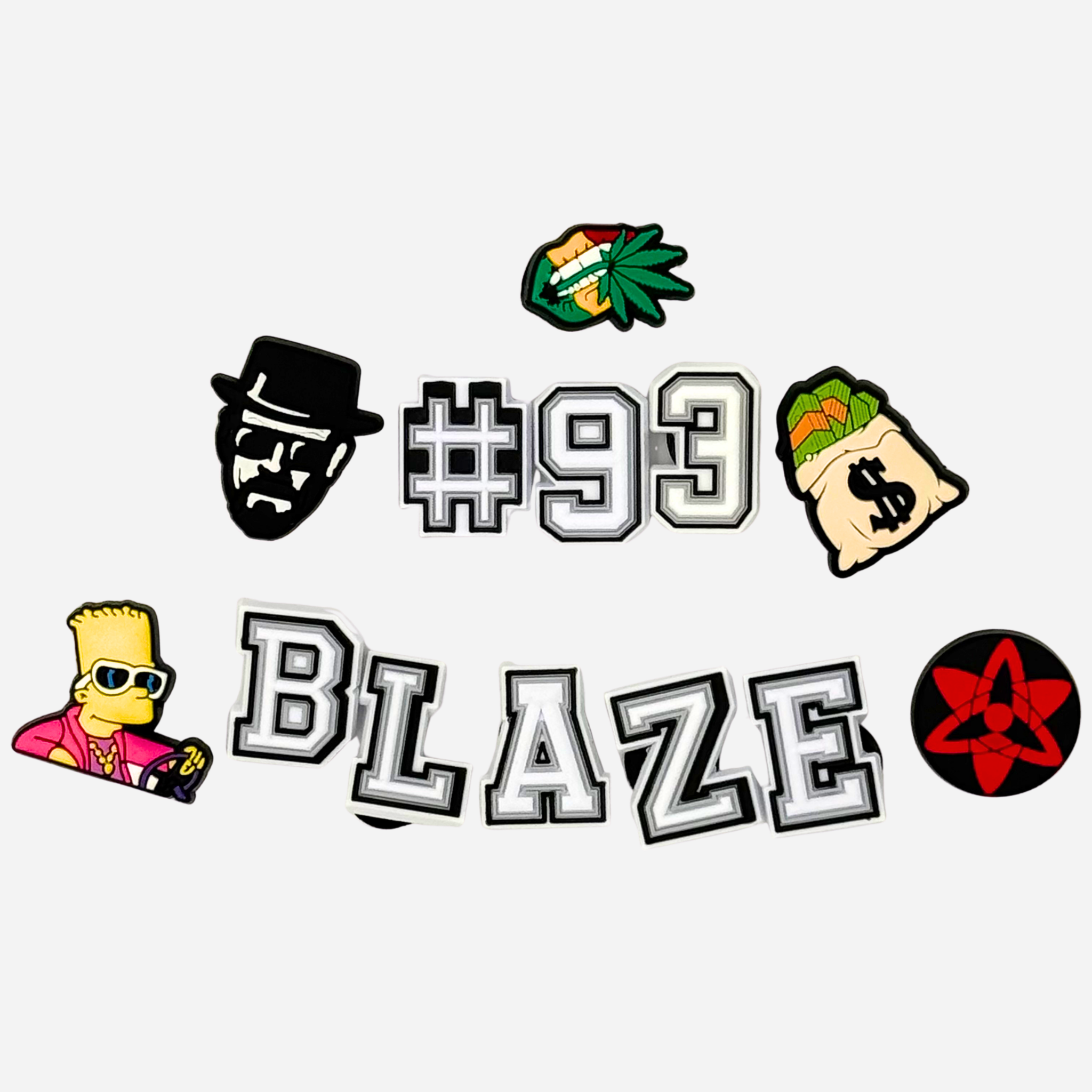 12er-Packung Charms für Clogs – Blaze und Zahlen