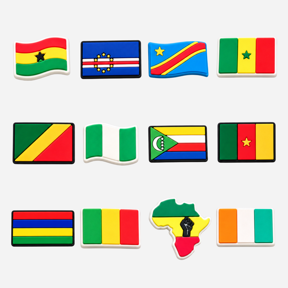 Charm für Clogs – Afrikanische Flagge