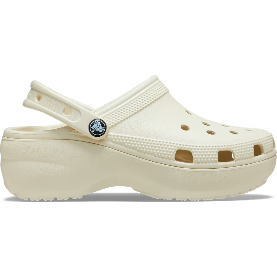 Beige Crocs Plateau-Clogs