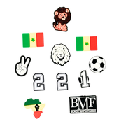 Packung mit 11 StollenCharmsn für Clogs – Senegal