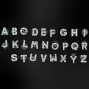 pins alphabet mettalic argent