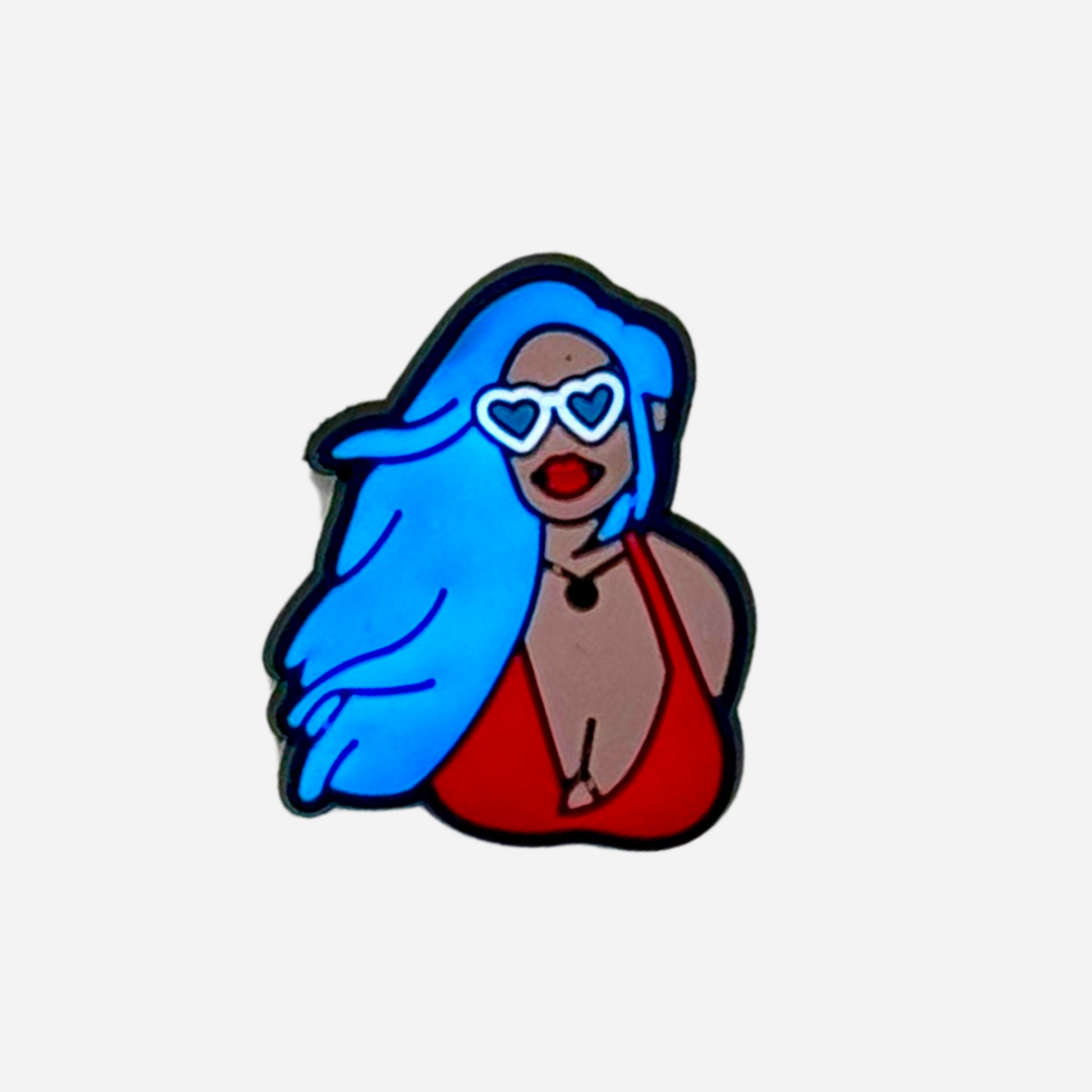 pins femme cheveux bleu