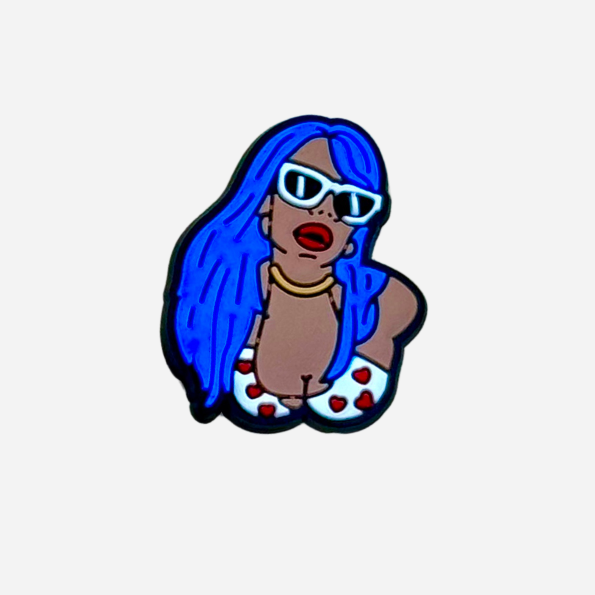 pins femme cheveux bleu foncé