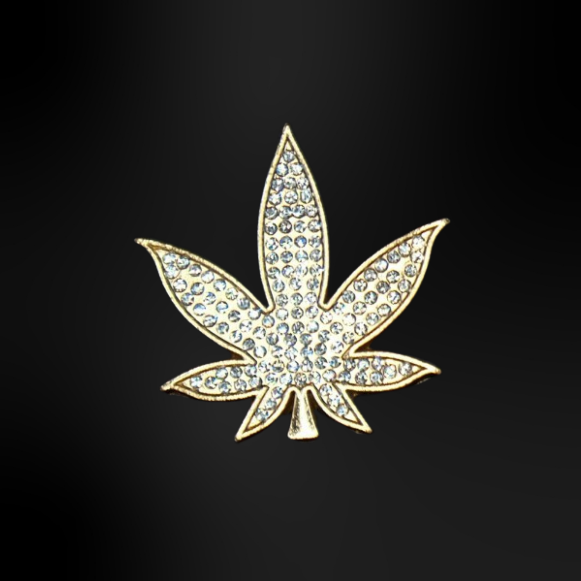 pins feuille de cannabis or